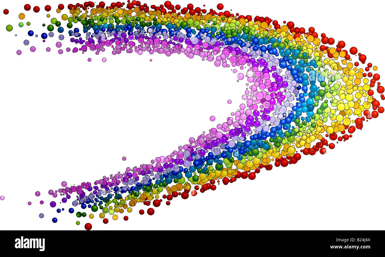 Un abstract rainbow costituita dalle bolle elemento di design, vettore illustrazione, immagine Foto Stock
