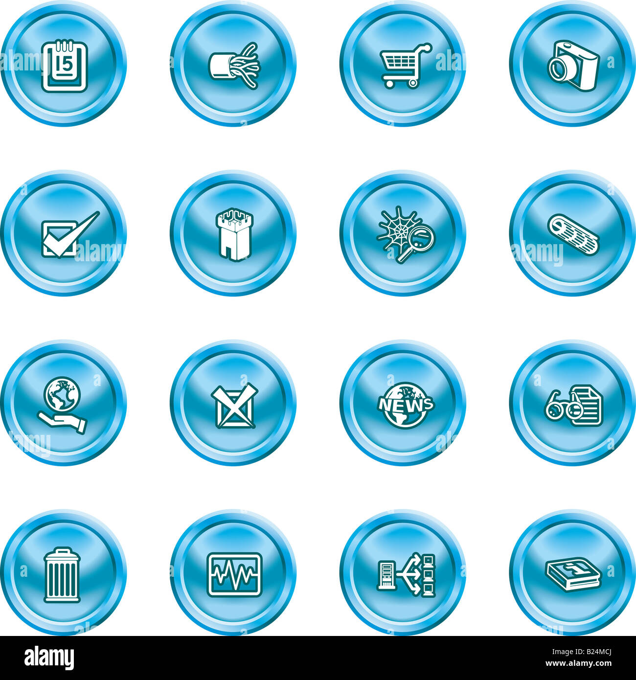 Computer e Web icone di un insieme di computer e web icone. Foto Stock