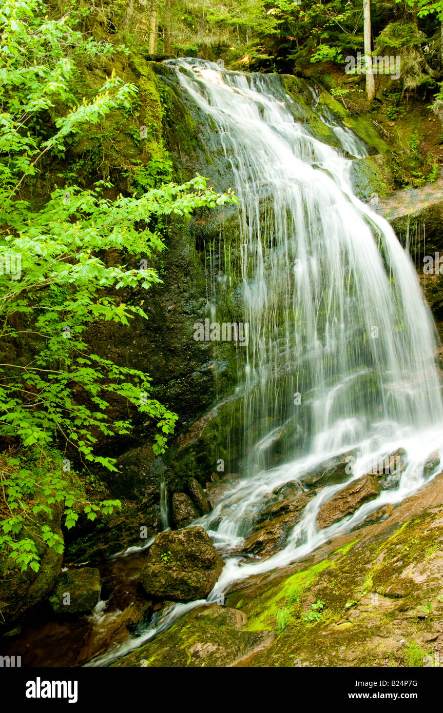 Canada New Brunswick Fundy Trail Parkway vista panoramica delle cascate più ampia baia di Fundy vicino a St Martins Foto Stock