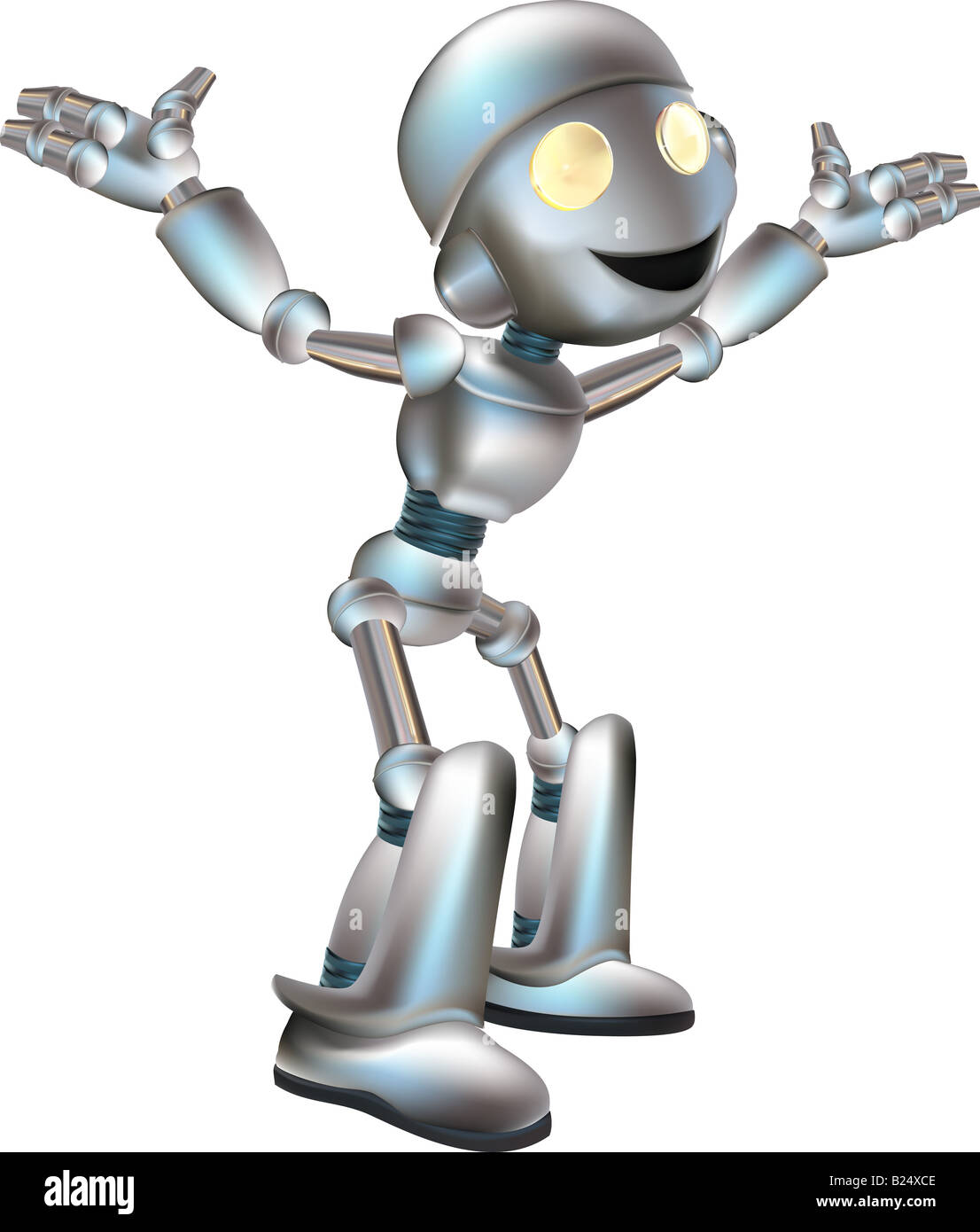 Simpatico Robot un illustrazione di un cartoon carino shiny robot Foto Stock
