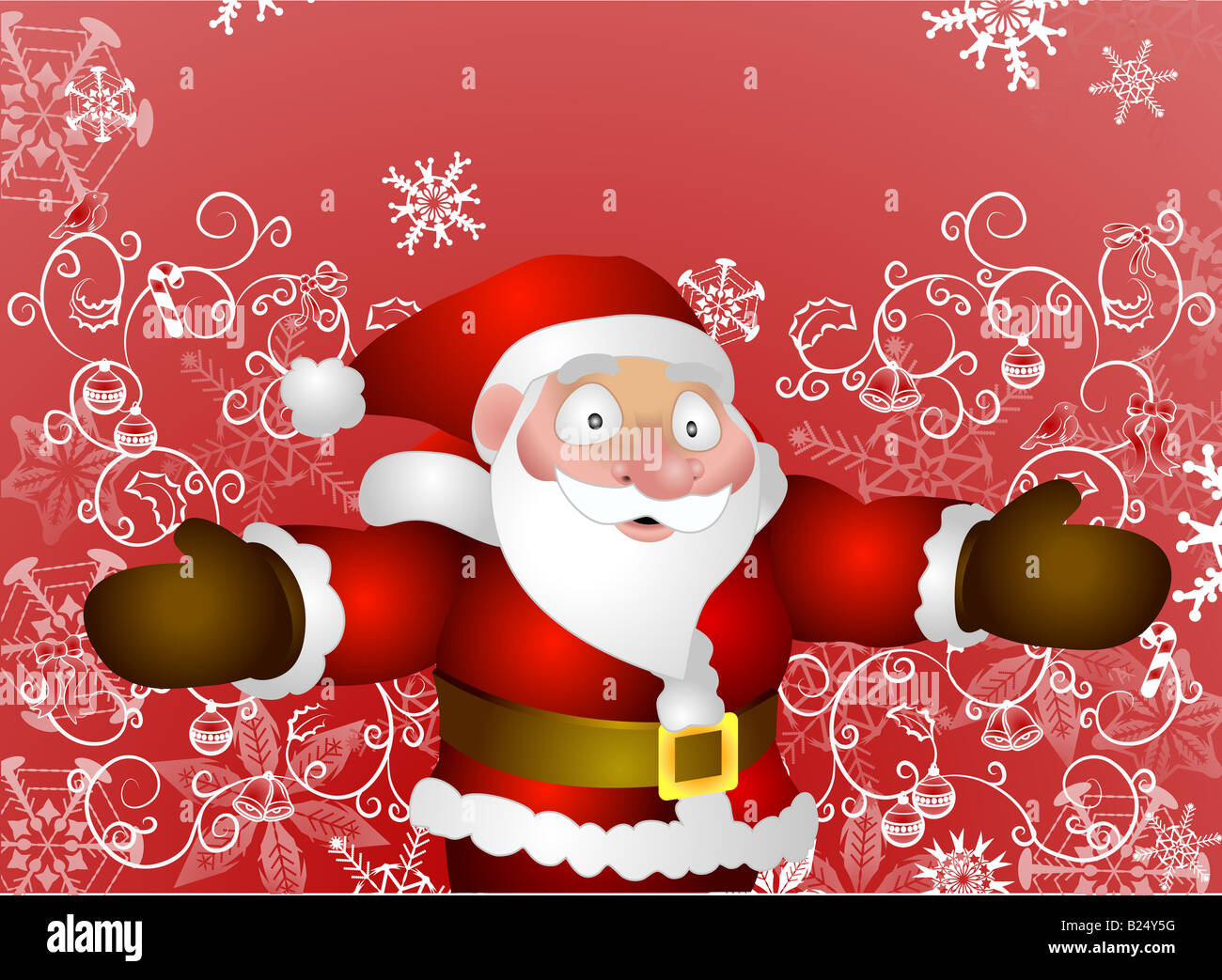 Babbo Natale. Una illustrazione di Santa con sfondo Foto Stock