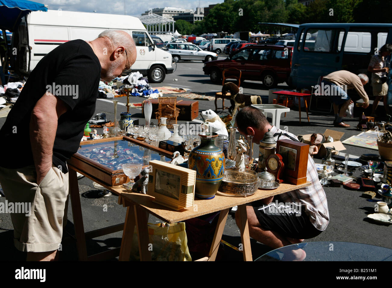 Mercato delle pulci a Geneve (Marche aux Puces, al Paine de Plainpalais) Foto Stock
