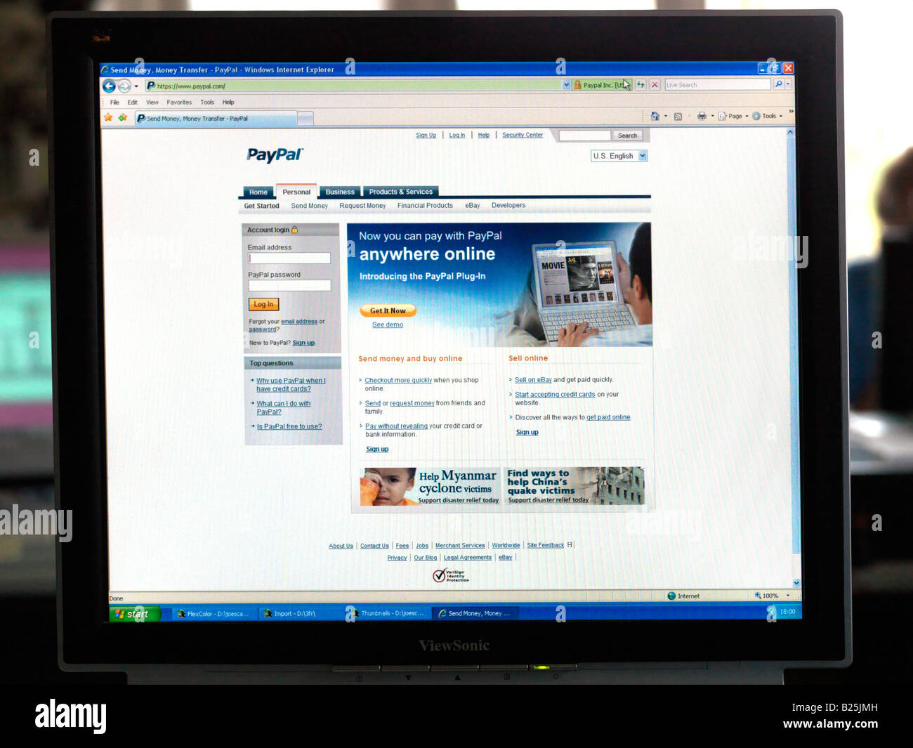 Pay Pal Home Page Foto Stock