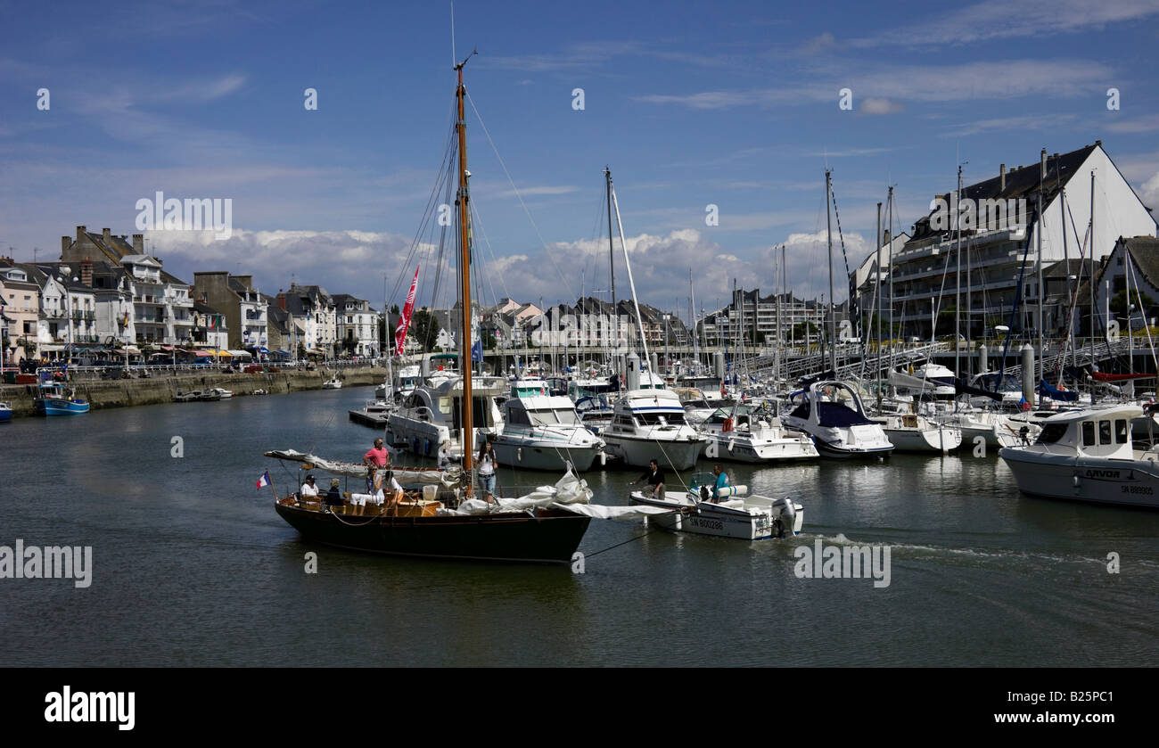 Nave a vela porto di imbarco, Le Pouliguen, Bretagna, Francia, Europa Foto Stock