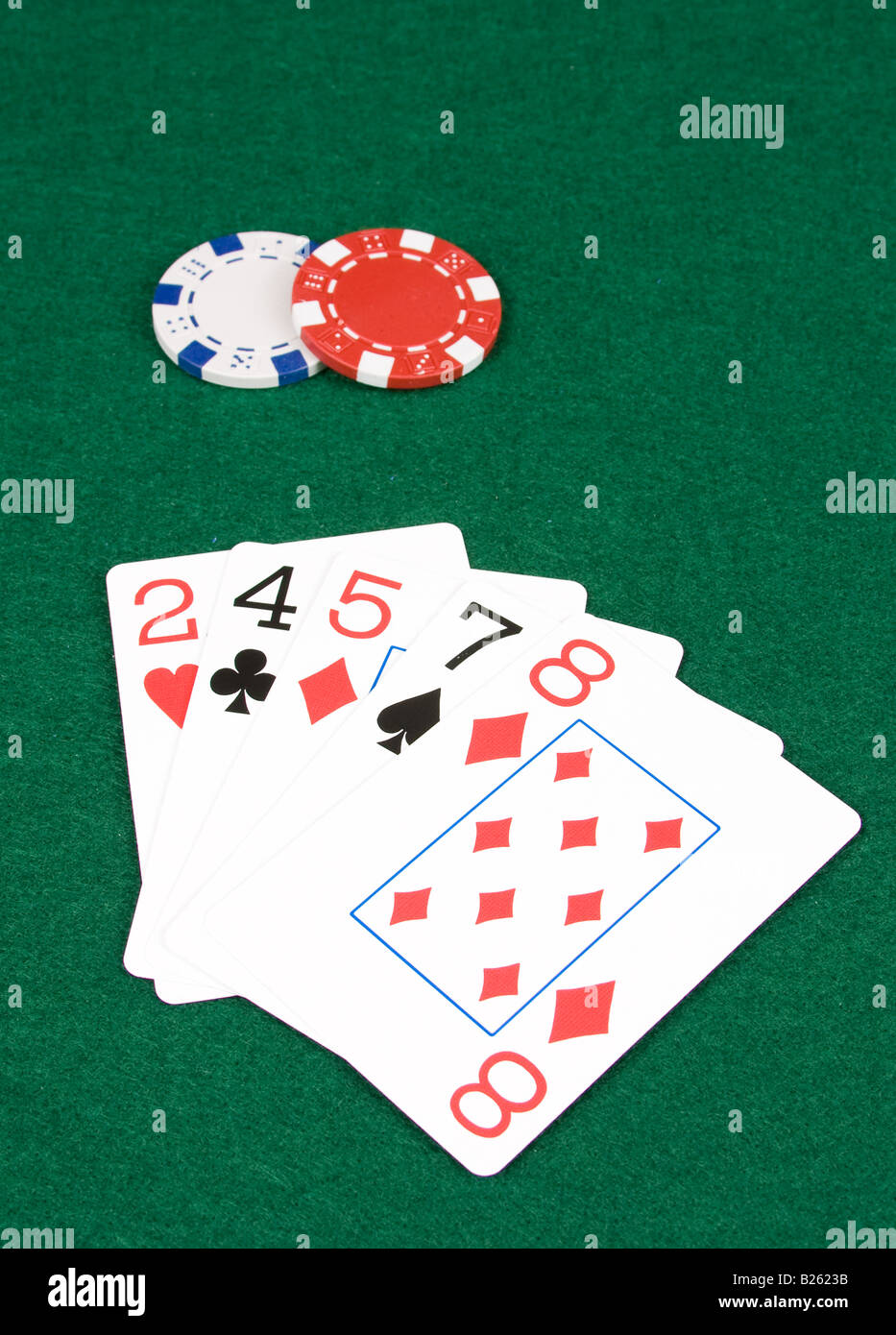 Poker, perdendo la mano Foto Stock