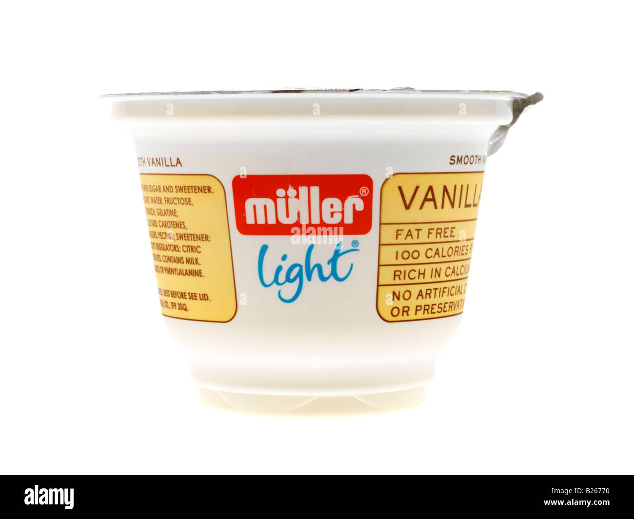 yogurt alla vaniglia Foto Stock