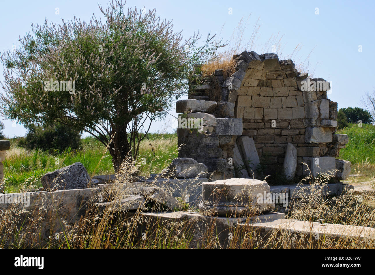 Basilica Paleocristiana Heraion sito archeologico, Tempio di Hera, Samos, Grecia Foto Stock