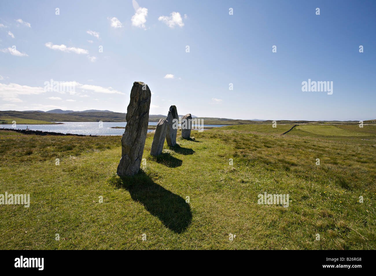 Callanish pietre permanente dell'isola di Lewis Foto Stock