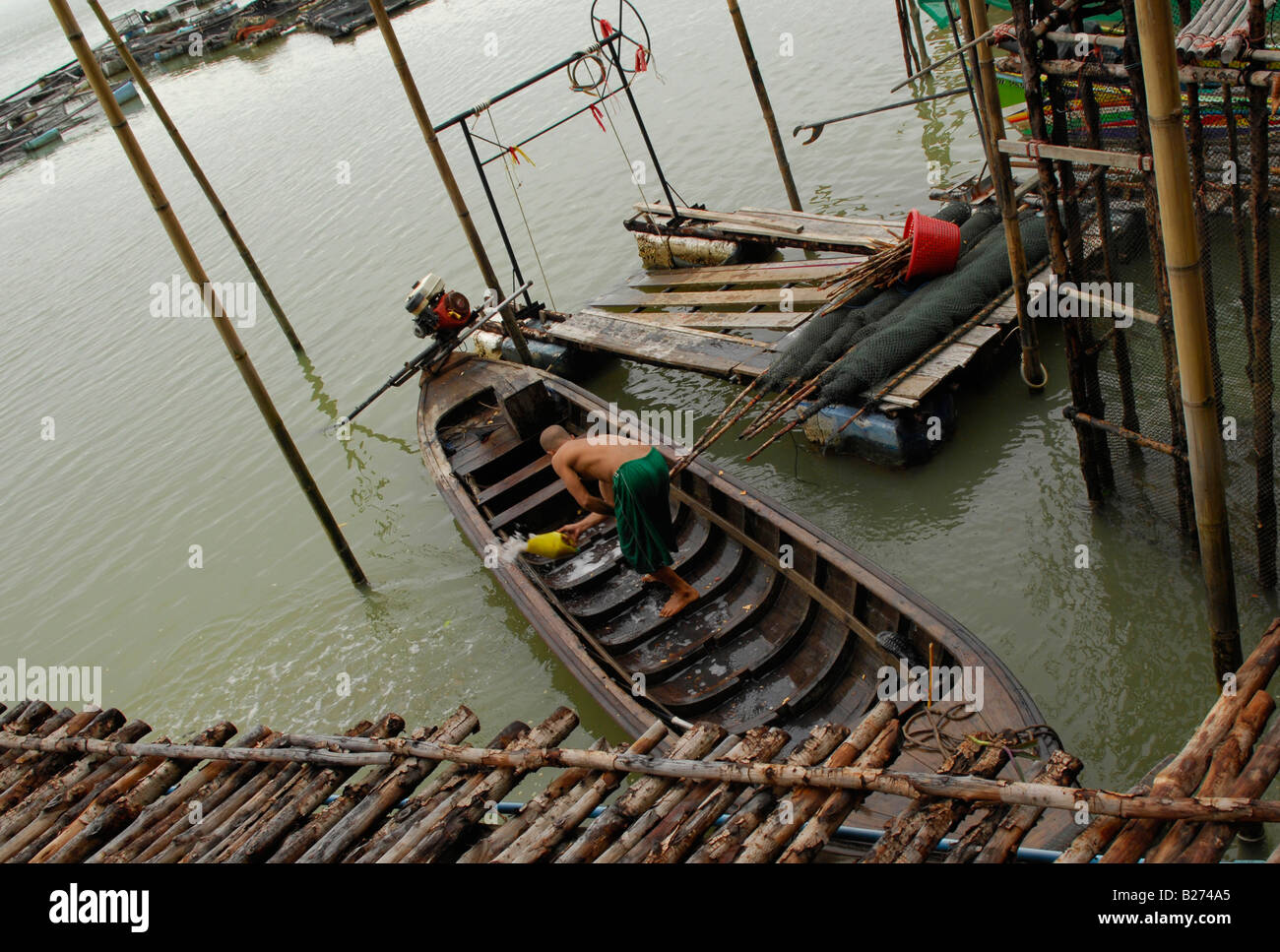Floating villaggio mussulmano, Koh Panyi Isola, Ao Phang Nga , phuket , della Thailandia Foto Stock