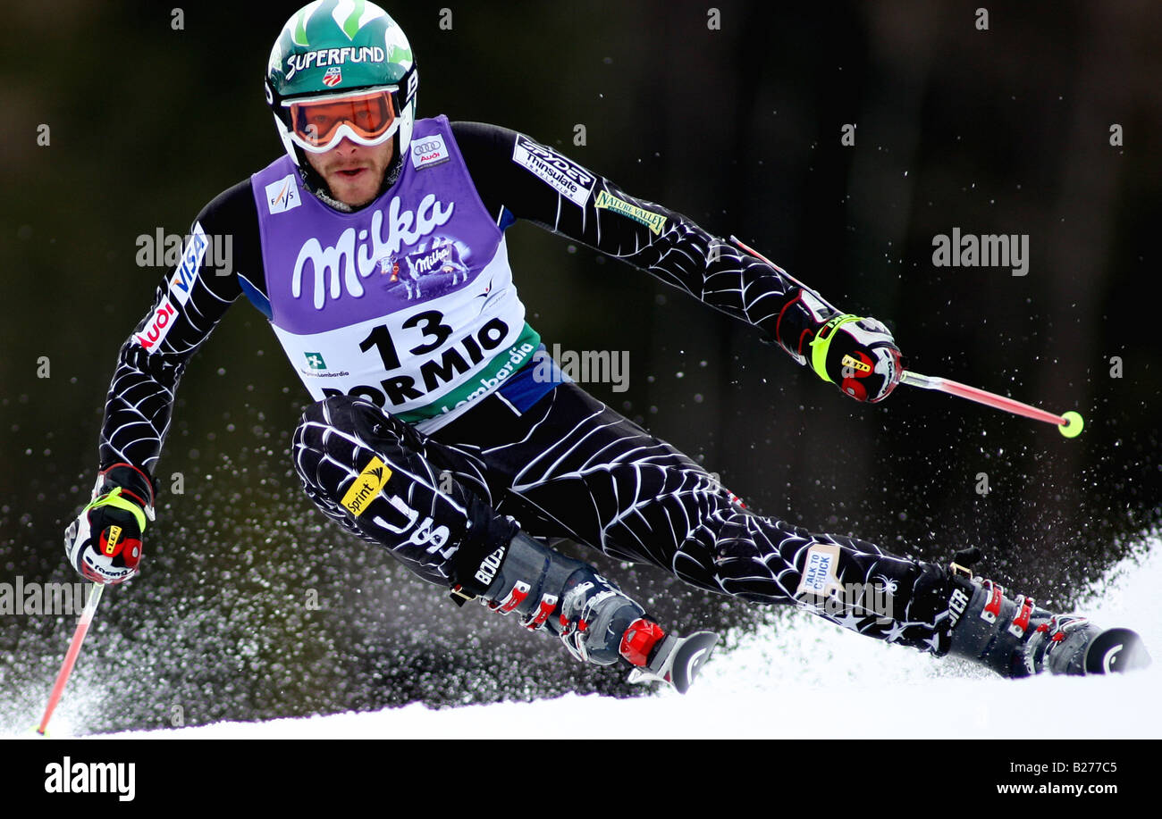 Bode Miller dagli USA sci Audi FIS World Cup finals di Bormio Italia marzo 2008 egli è andato a vincere la generale di Coppa del mondo Foto Stock