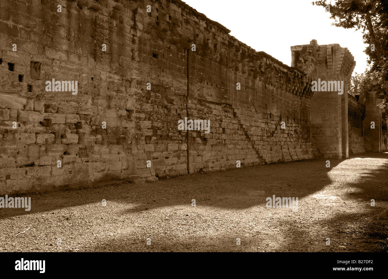 Le mura della città di Avignone. Foto Stock
