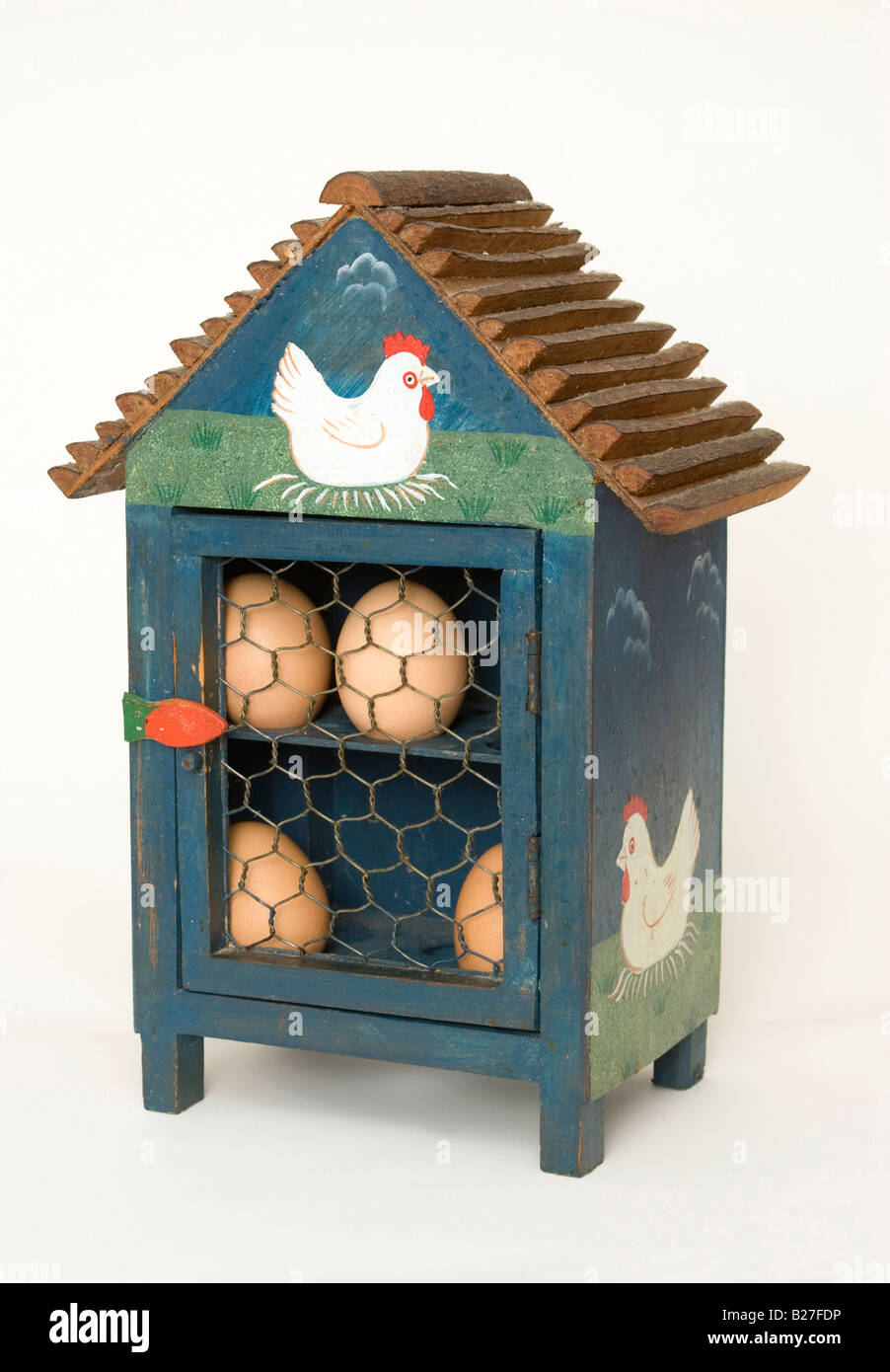 scatola uovo di legno Foto Stock