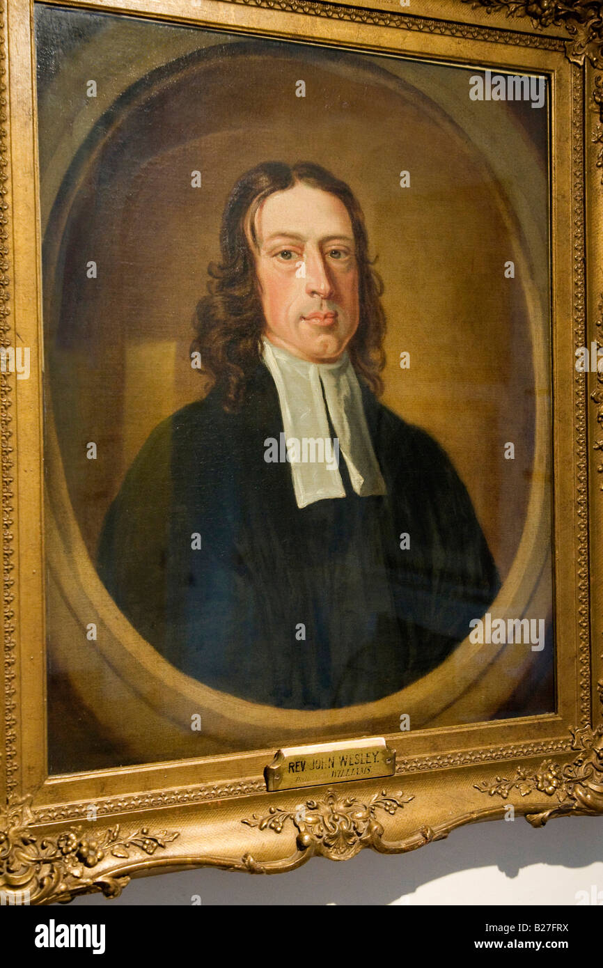 Ritratto Dipinto di John Wesley il famoso predicatore metodista Foto Stock