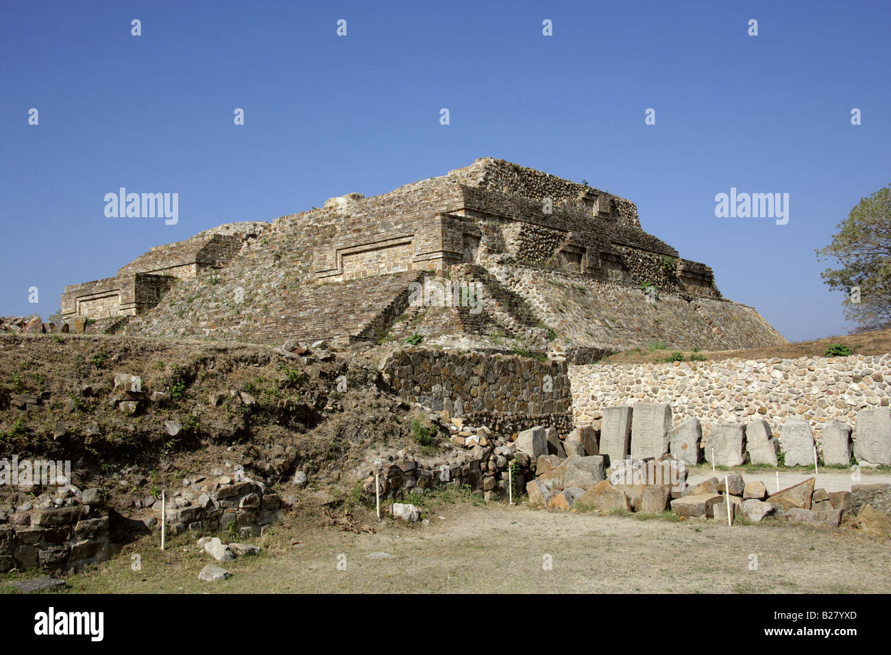 Monte Alban, Oaxaca, Messico Foto Stock