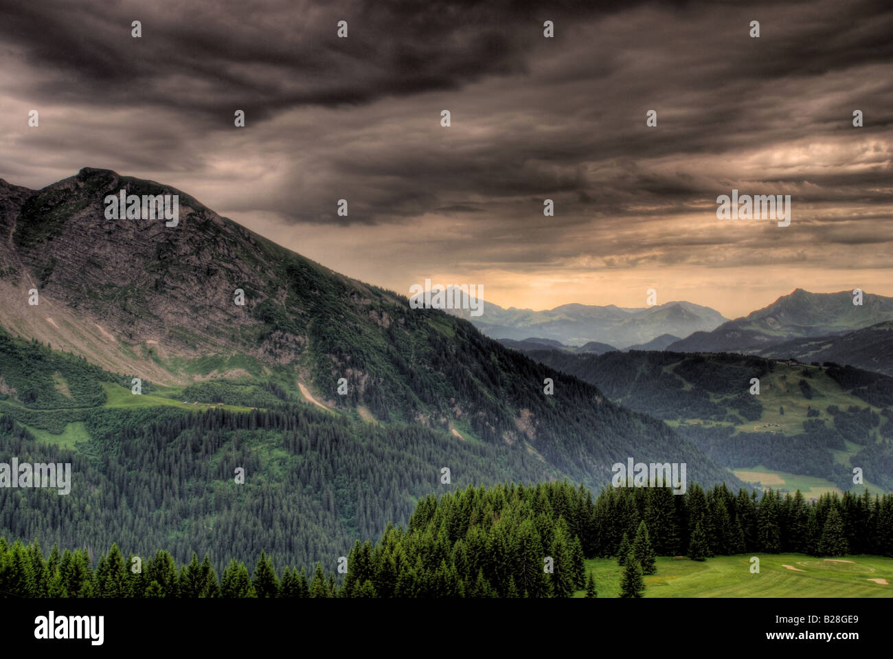 Le Alpi Mountain Range Foto Stock