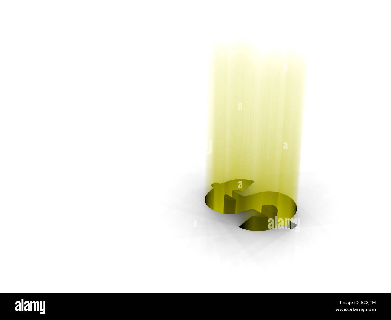 3D render di un incandescente dollar sign Foto Stock