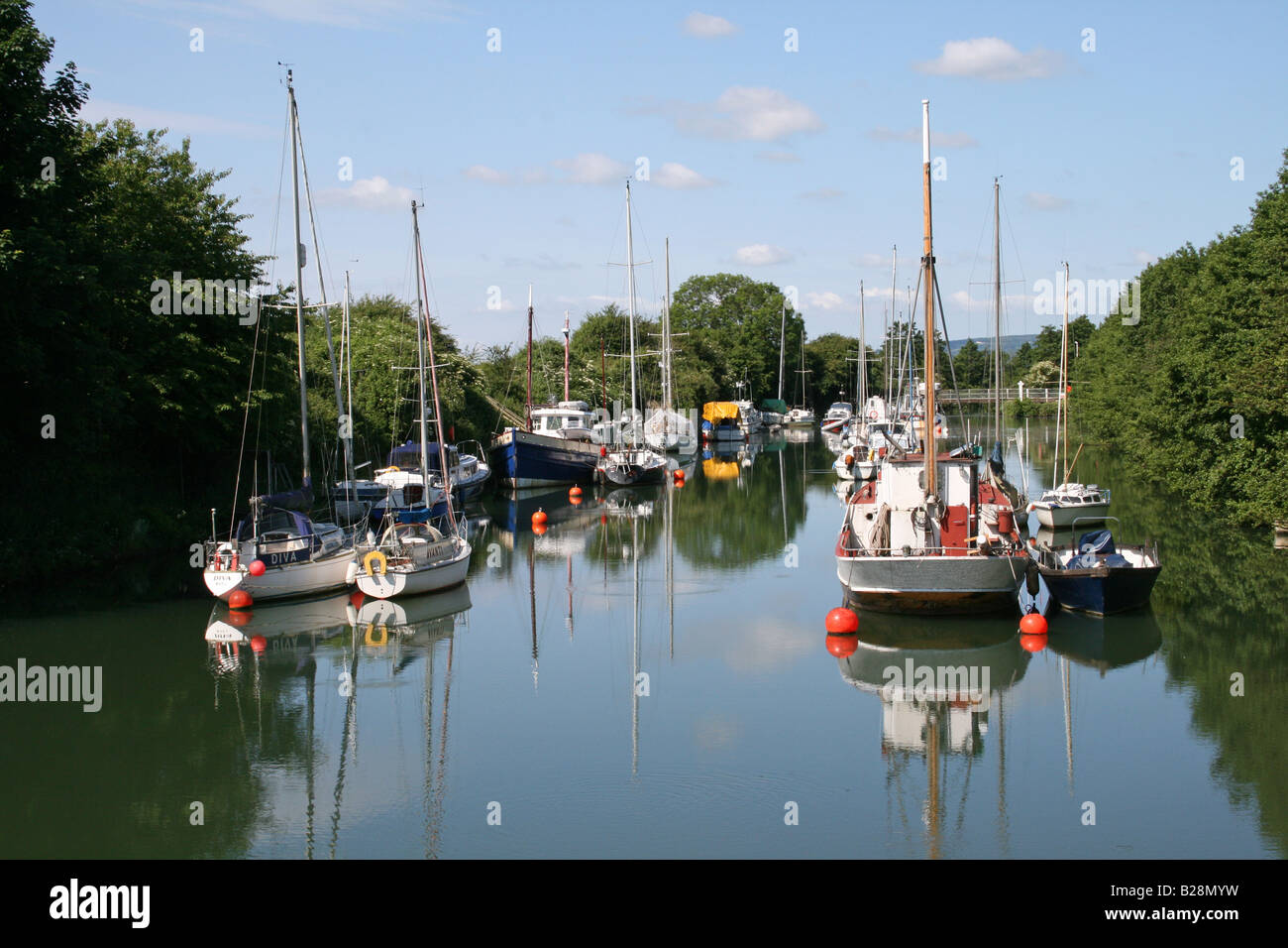 Barche a Lydney Harbour, Gloucestershire, Inghilterra Foto Stock
