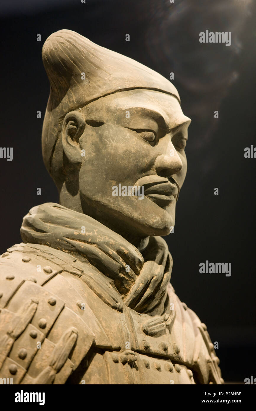 Guerrieri di Terracotta in mostra al Museo Storico di Shaanxi Xian Cina Foto Stock