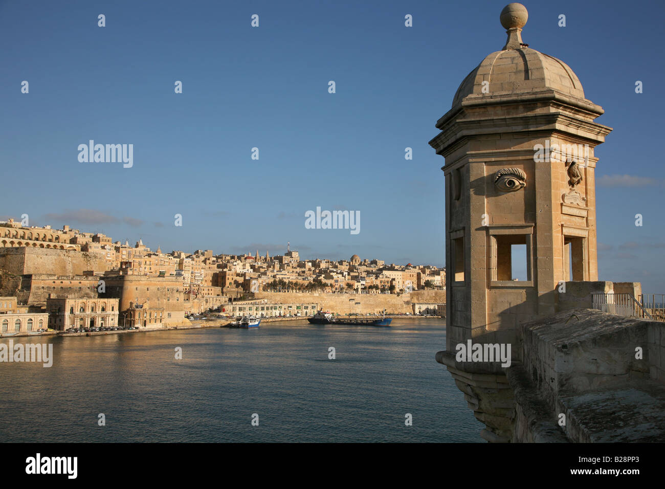 Vista della capitale Valletta Malta Foto Stock