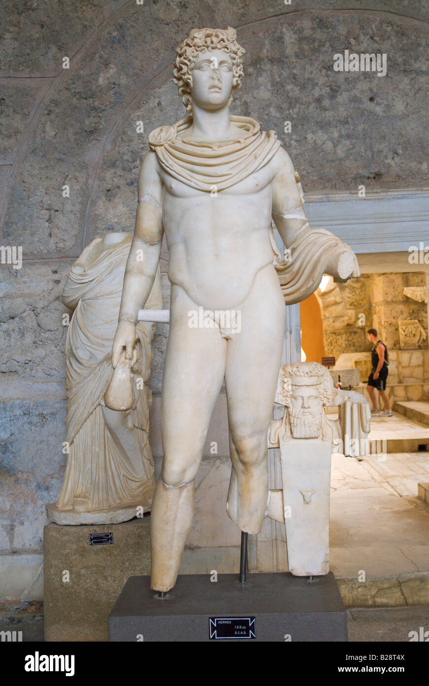 Hermes (mercurio), laterale, Museo di Antalya, Turchia Foto Stock