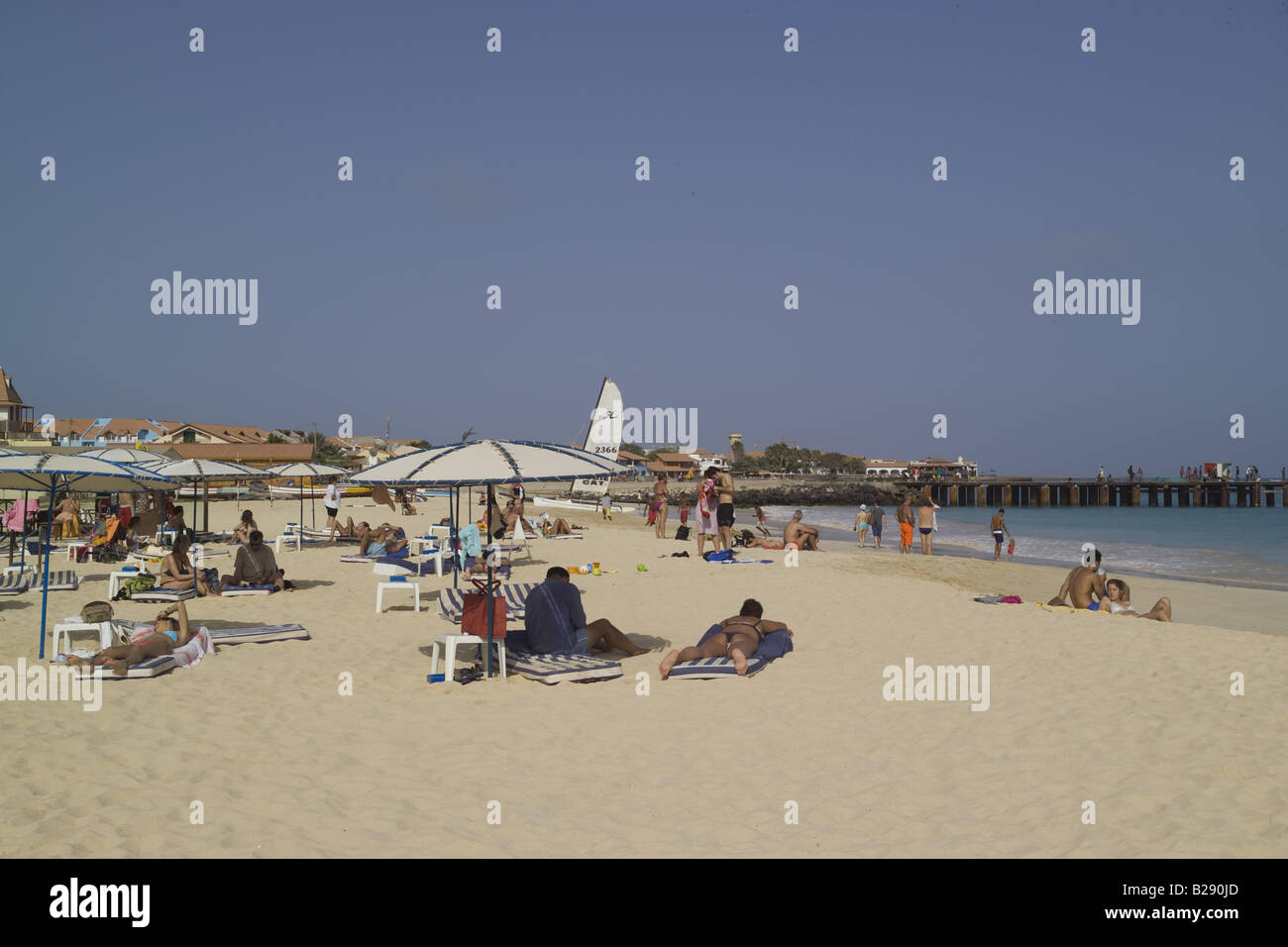 Spiaggia di Santa Maria Isola di Sal Isole di Capo Verde Foto Stock