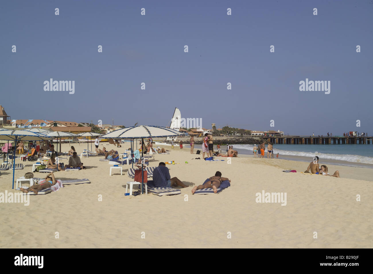 Spiaggia di Santa Maria Isola di Sal Isole di Capo Verde Foto Stock
