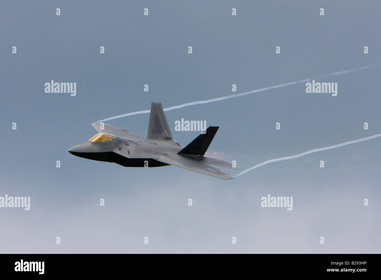 F22 Raptor Fighter Aircraft tecnologia stealth con spazio di copia Foto Stock