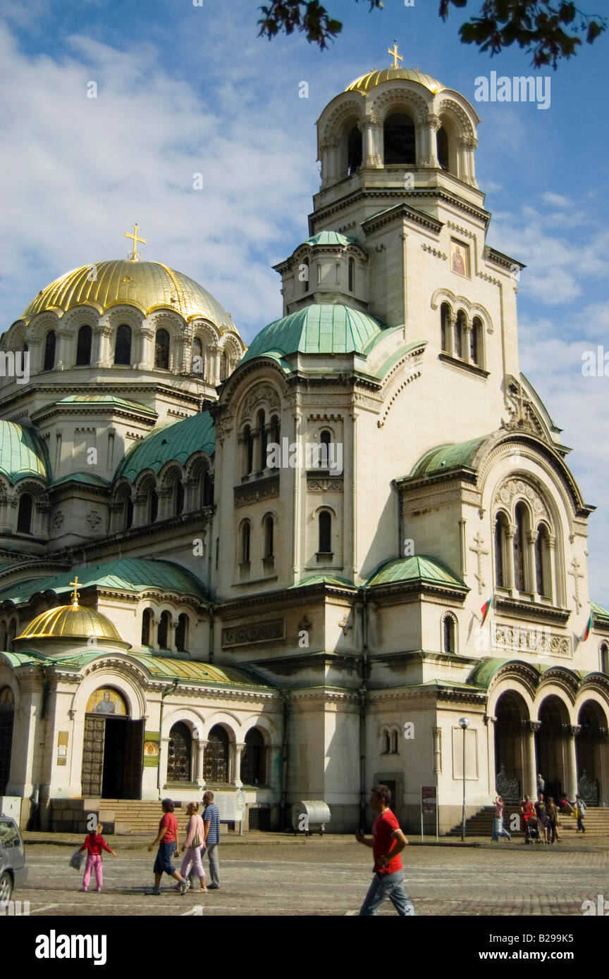 Vista verticale di Alexander Nevski Chiesa di Sofia Foto Stock