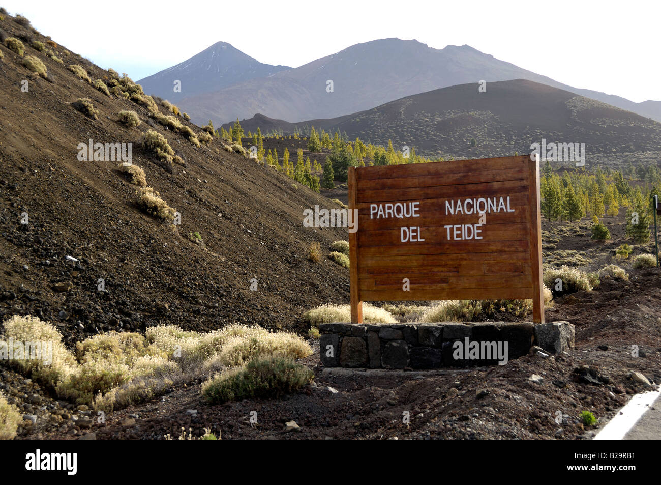 Segno del Parque Nacional del Teide Foto Stock