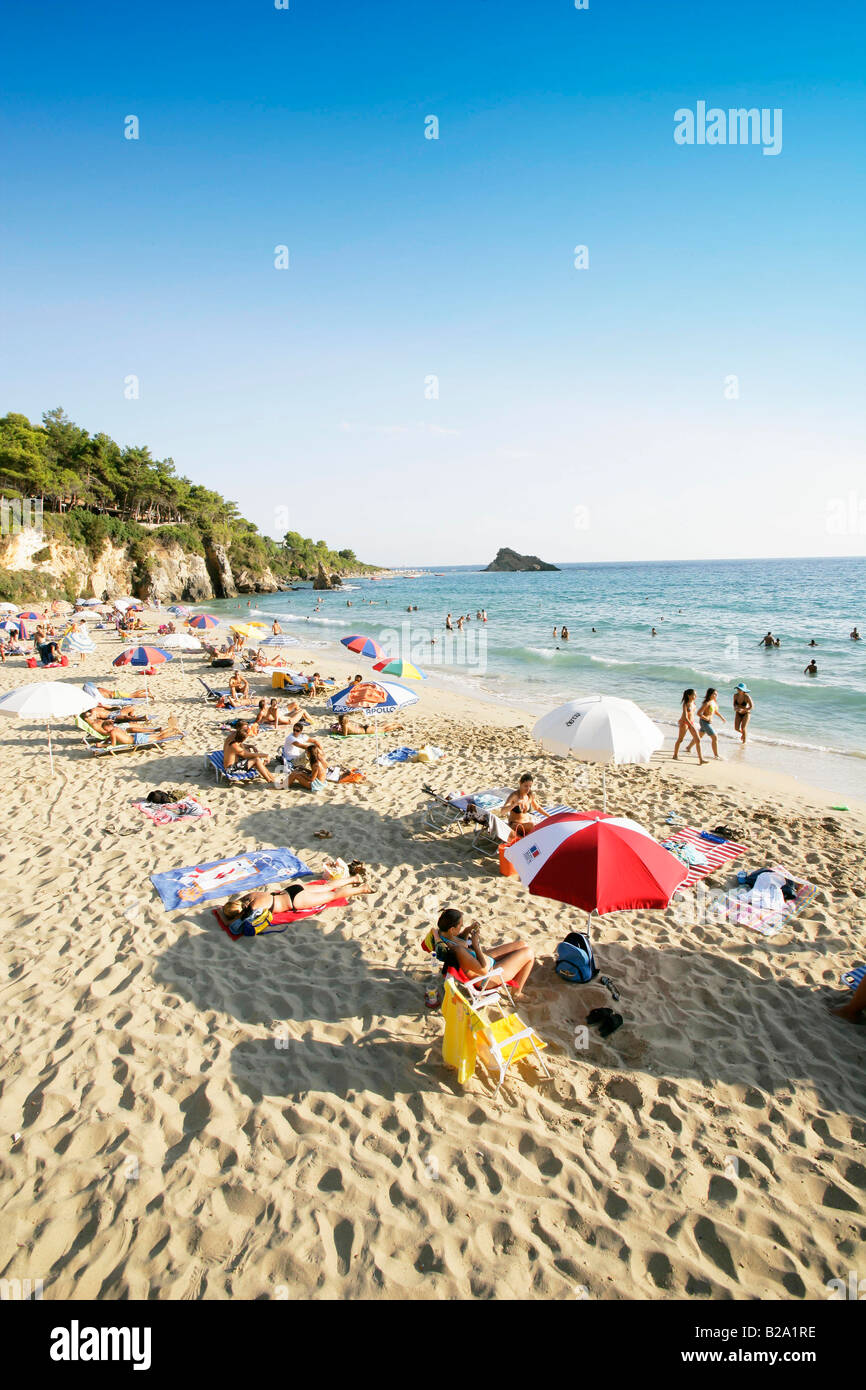 Grecia KEFALONIA Platis Gialos spiaggia bianca spiaggia a Lassi Foto Stock