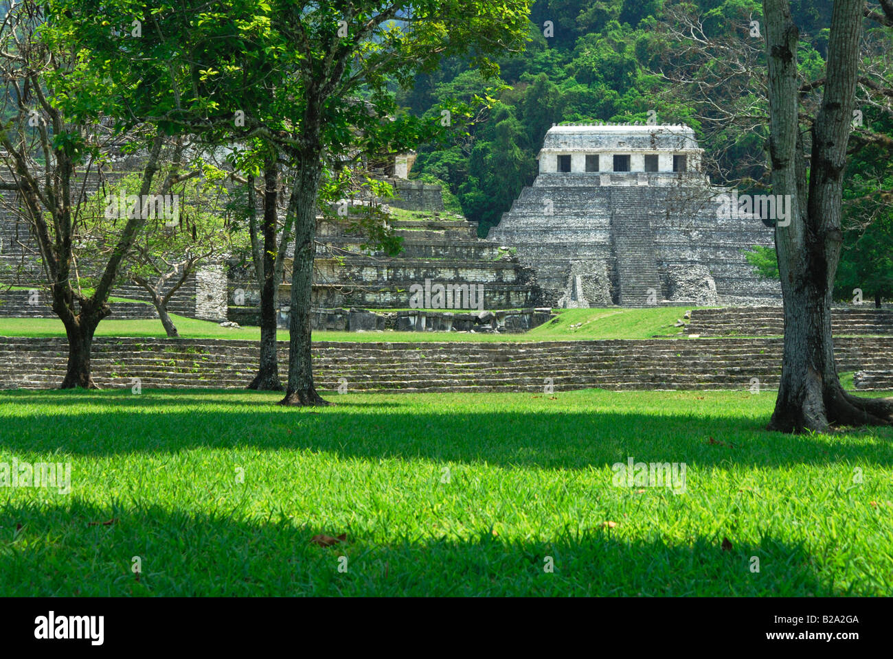 Le rovine maya a Palenque Messico Foto Stock