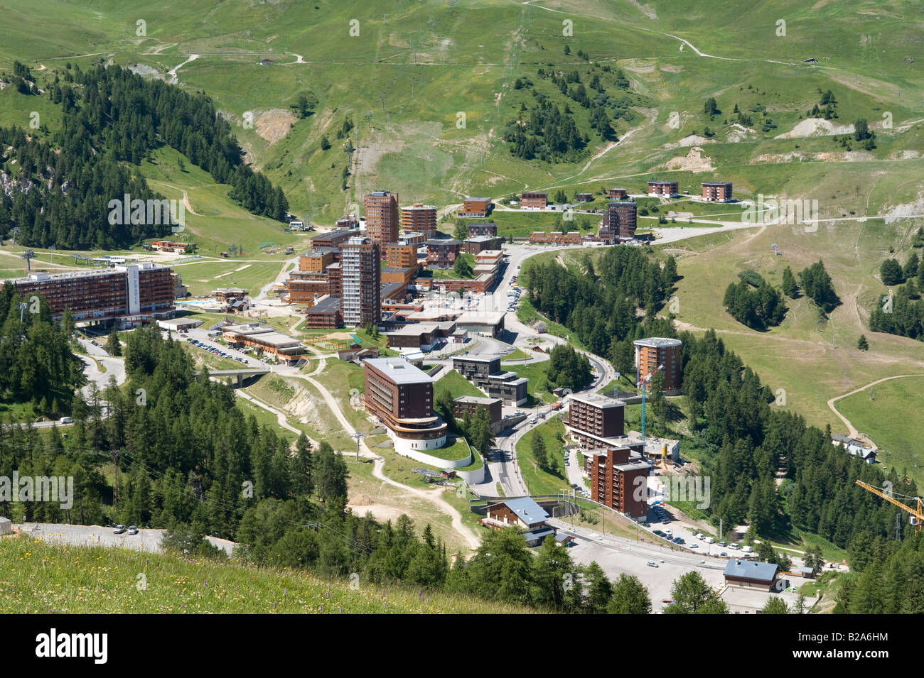 Centro di plagne ski resort in estate Foto Stock