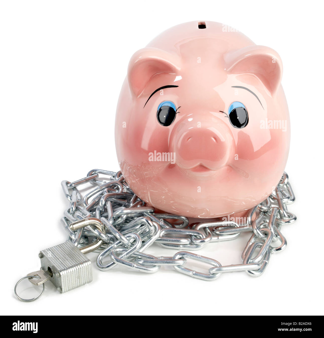 Salvadanaio il lucchetto della catena Foto Stock