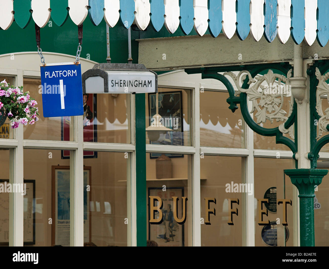 Finestra a buffet a Sheringham Stazione ferroviaria linea papavero north norfolk England Regno Unito Foto Stock