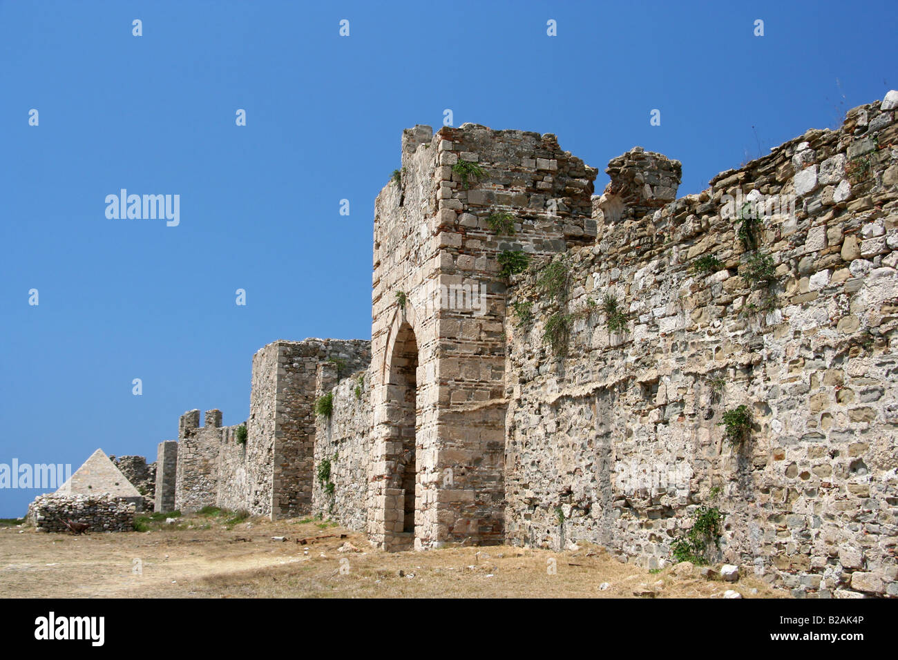 Una parte del castello di Methoni Grecia dall'interno Foto Stock