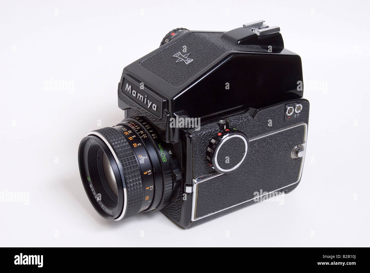 Mamiya M645 Medio Formato fotocamera a pellicola con standard di 80mm lente collegabile Foto Stock