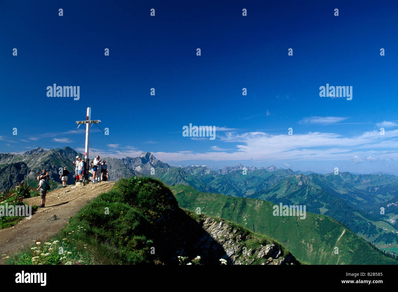 Il picco del Monte Fellhorn Allgaeu Baviera Germania Foto Stock