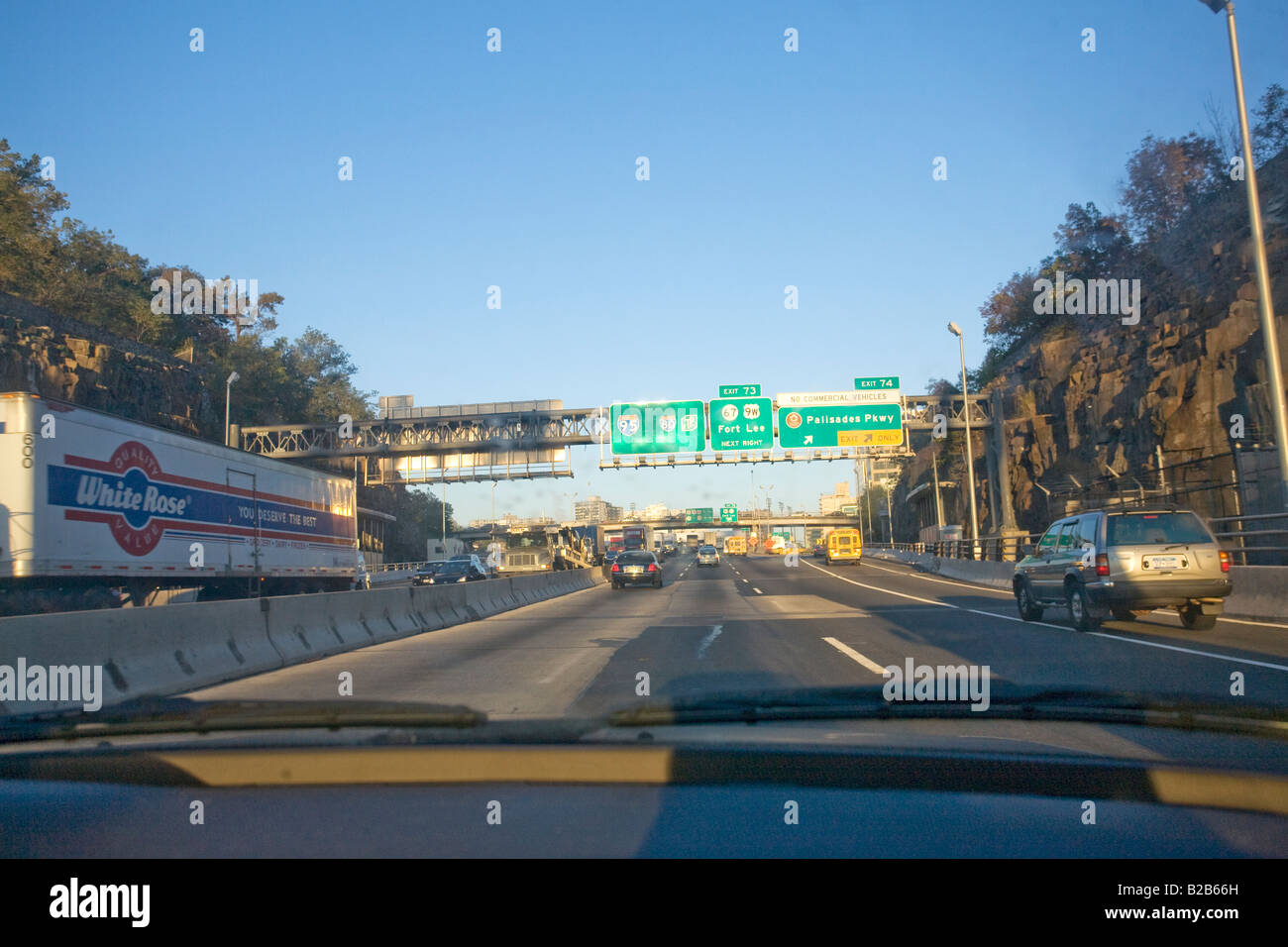 In autostrada in New Jersey Foto Stock