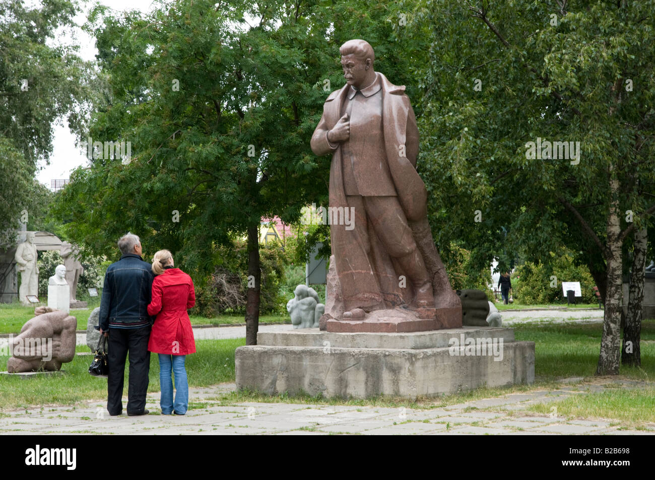 Statua di Stalin nel Parco della scultura a Mosca, Russia Foto Stock