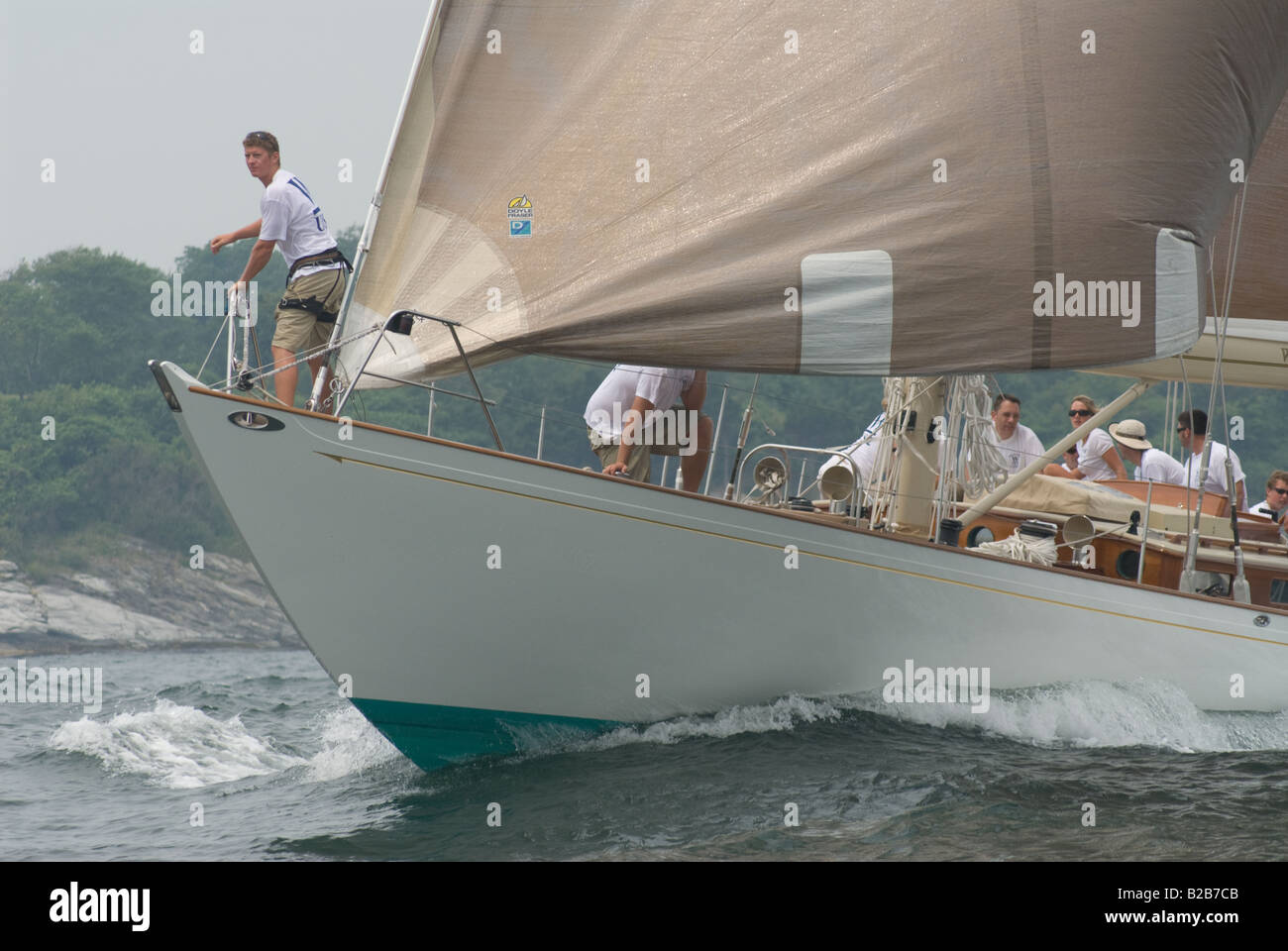 72 ft sloop "ali bianche' a vela nel 2008 newport benna che si svolge ogni anno a Newport, Rhode Island Foto Stock