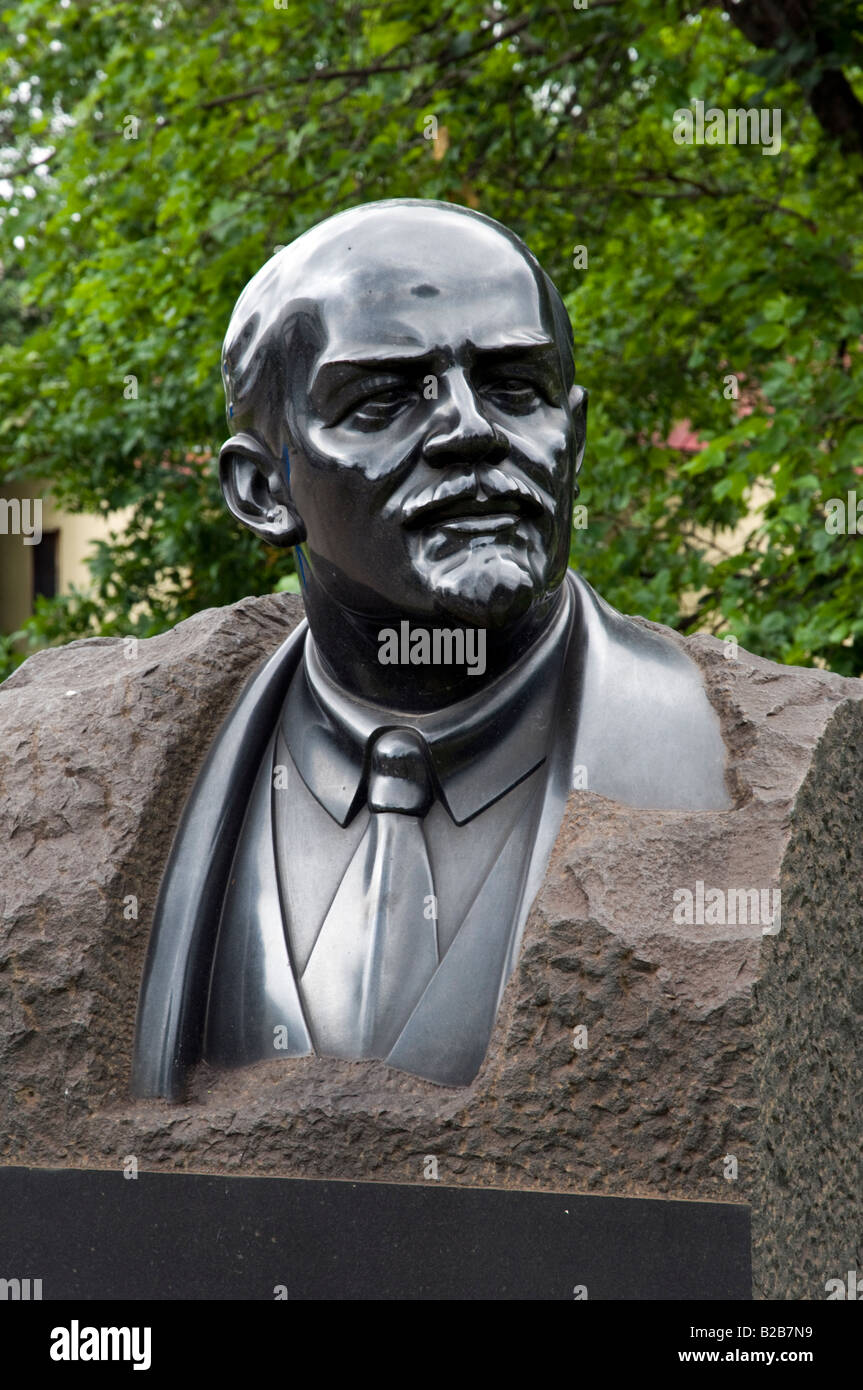 Busto di Lenin nel Parco della scultura, Mosca Russia Foto Stock