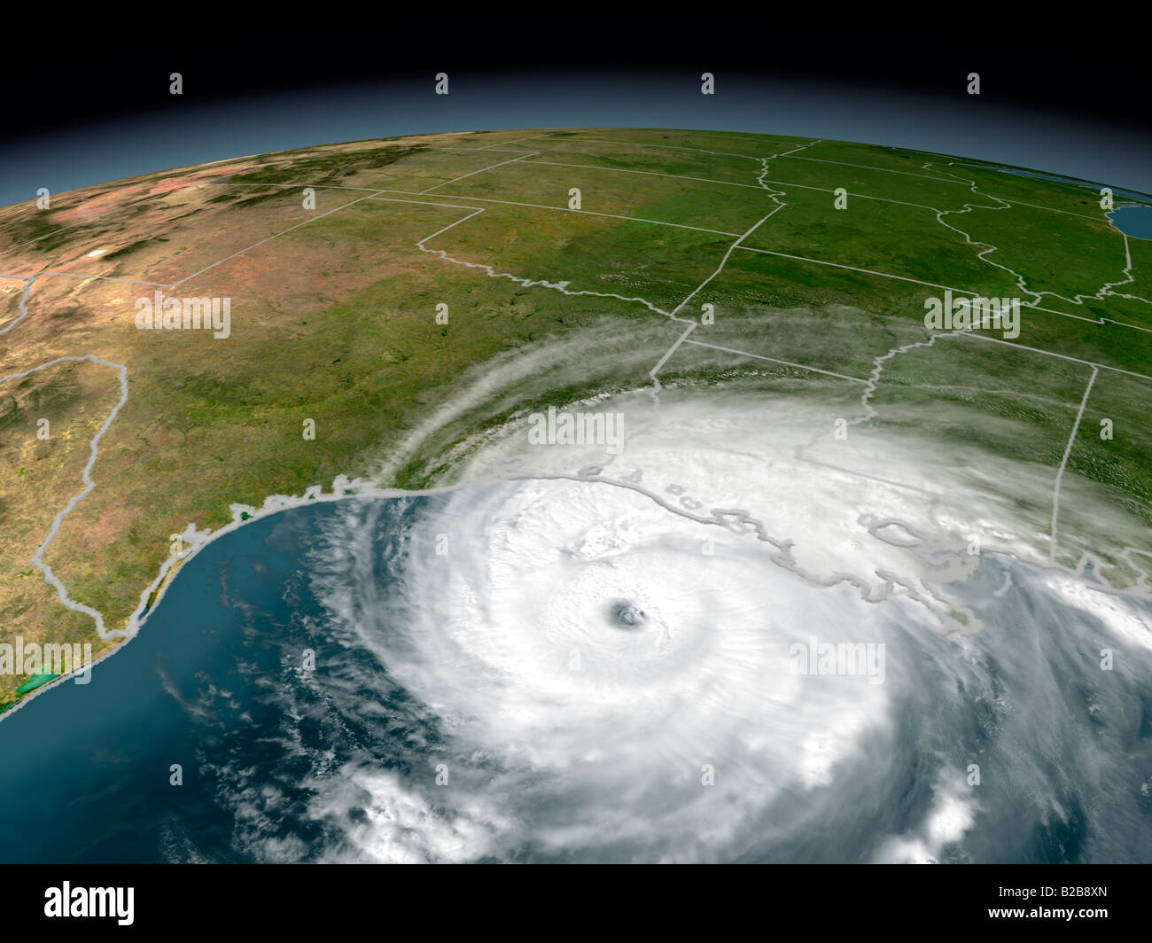 Uragano Rita minacciando il Texas e la Louisiana coste il 23 settembre 2005. Foto Stock