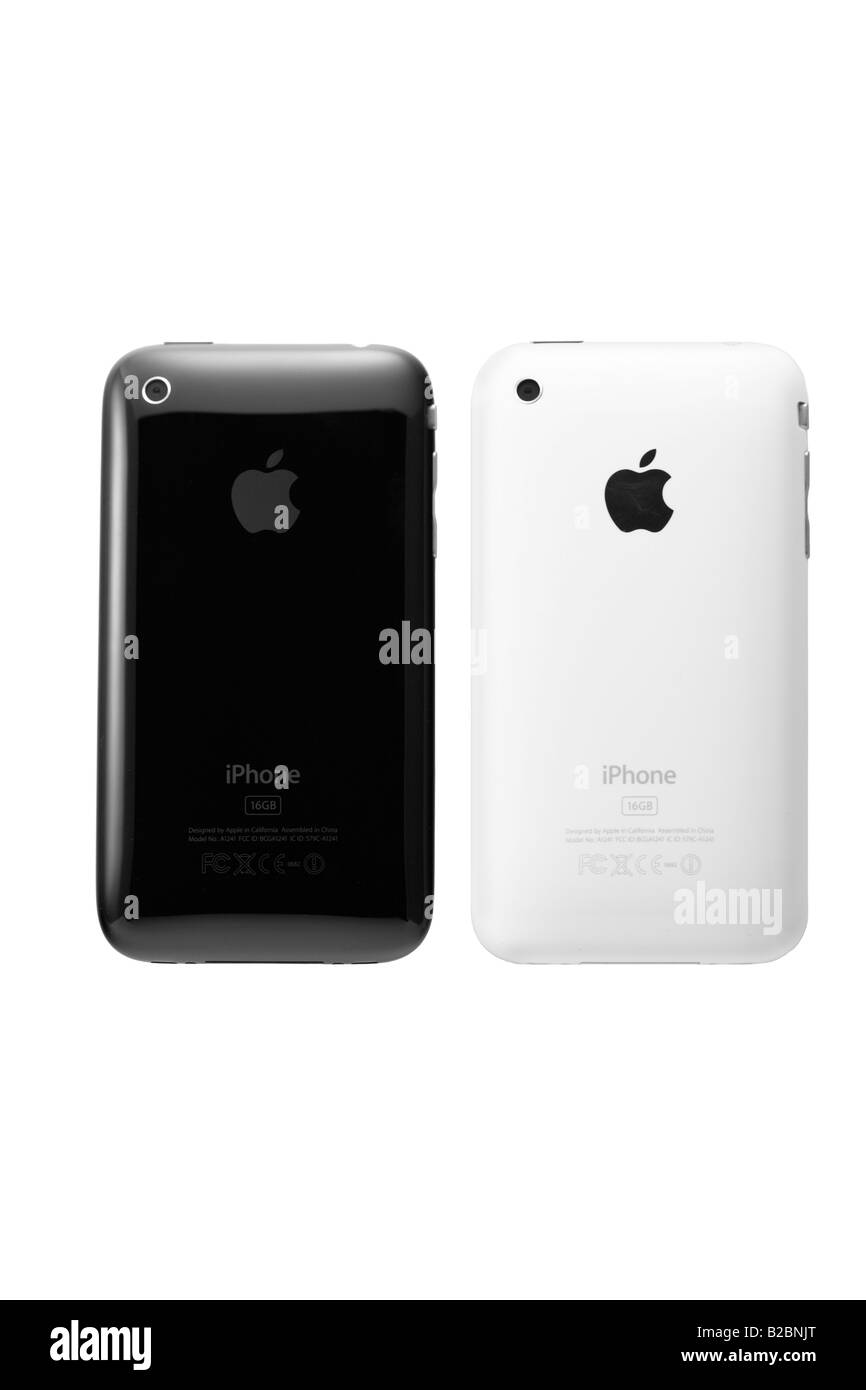 Un knockout foto del prodotto del nuovo in bianco e nero Apple iPhone 3G Foto Stock