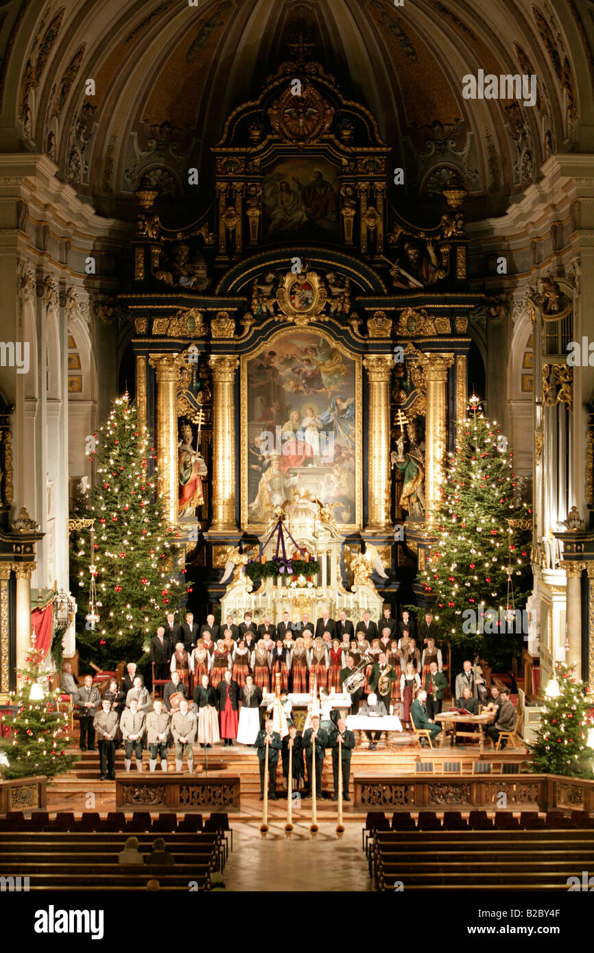Avvento concerto corale in St rna Basilica, Altoetting, Alta Baviera, Germania, Europa Foto Stock
