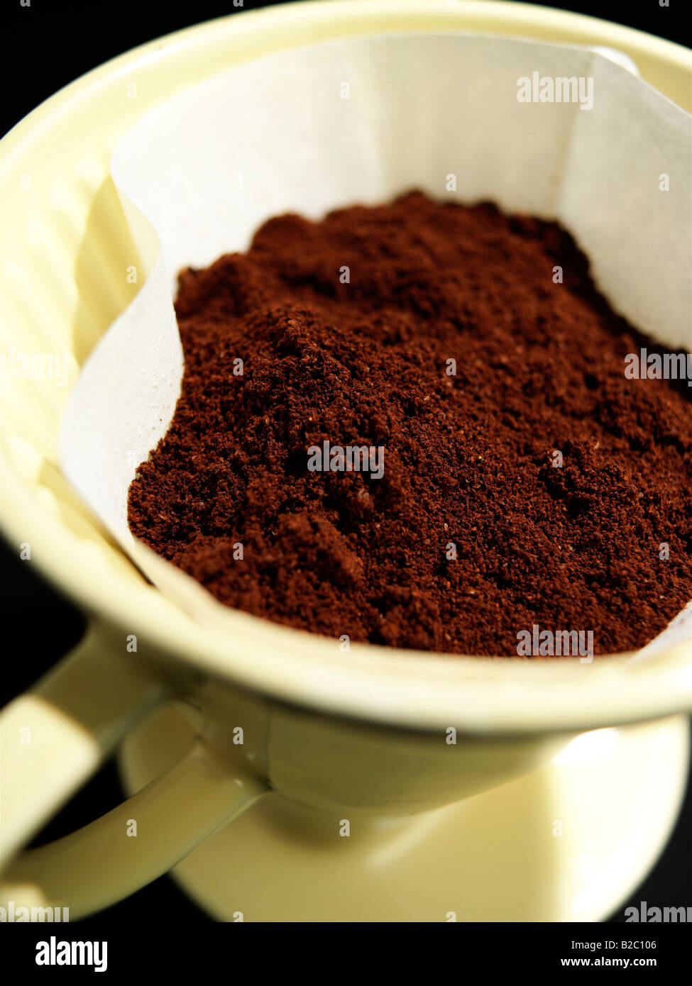 Caffè, filtro di caffè, caffè in polvere, resistenza selettiva Foto Stock