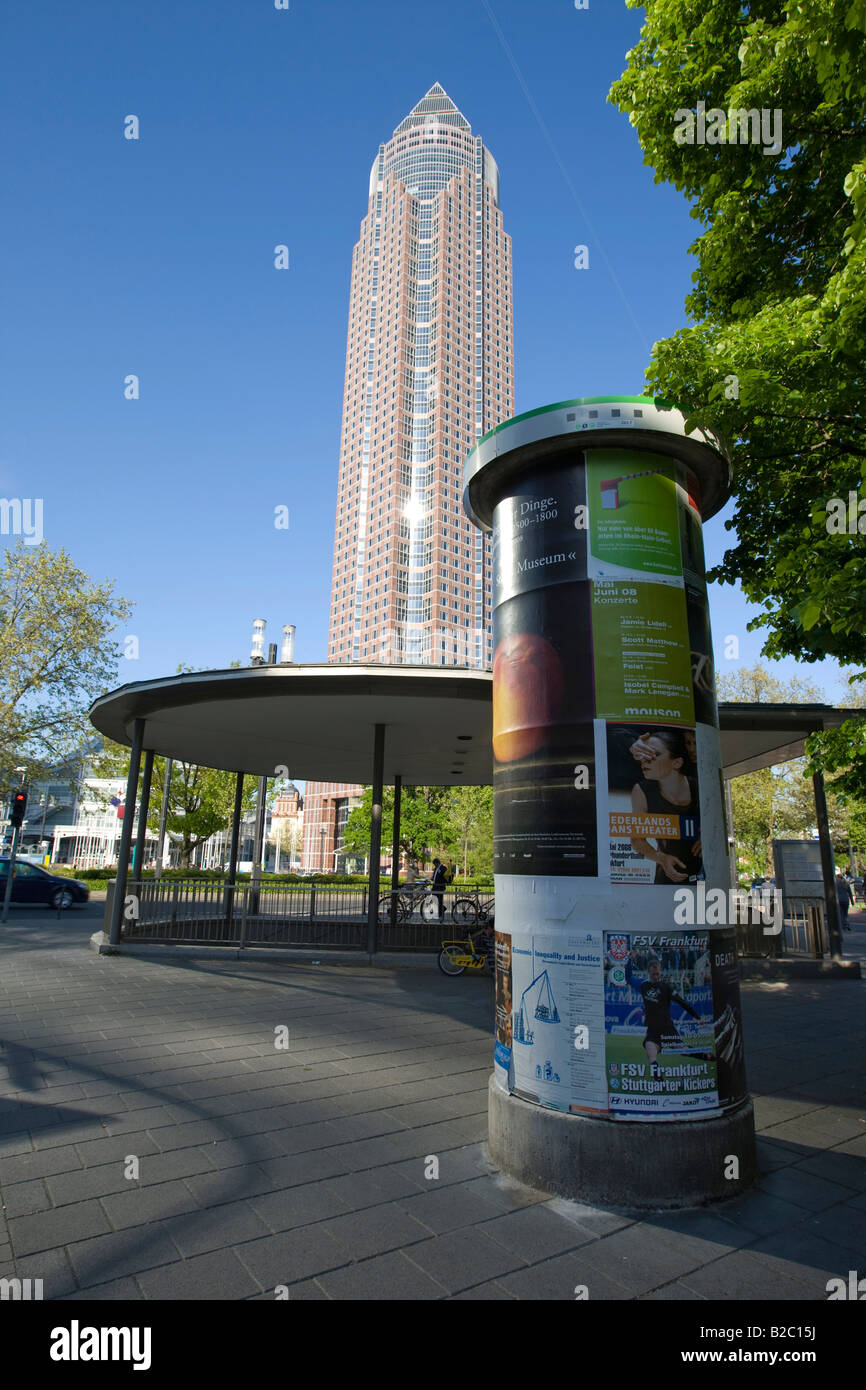 Messeturm Tower da Tishman Speyer, Francoforte Hesse, Germania, Europa Foto Stock