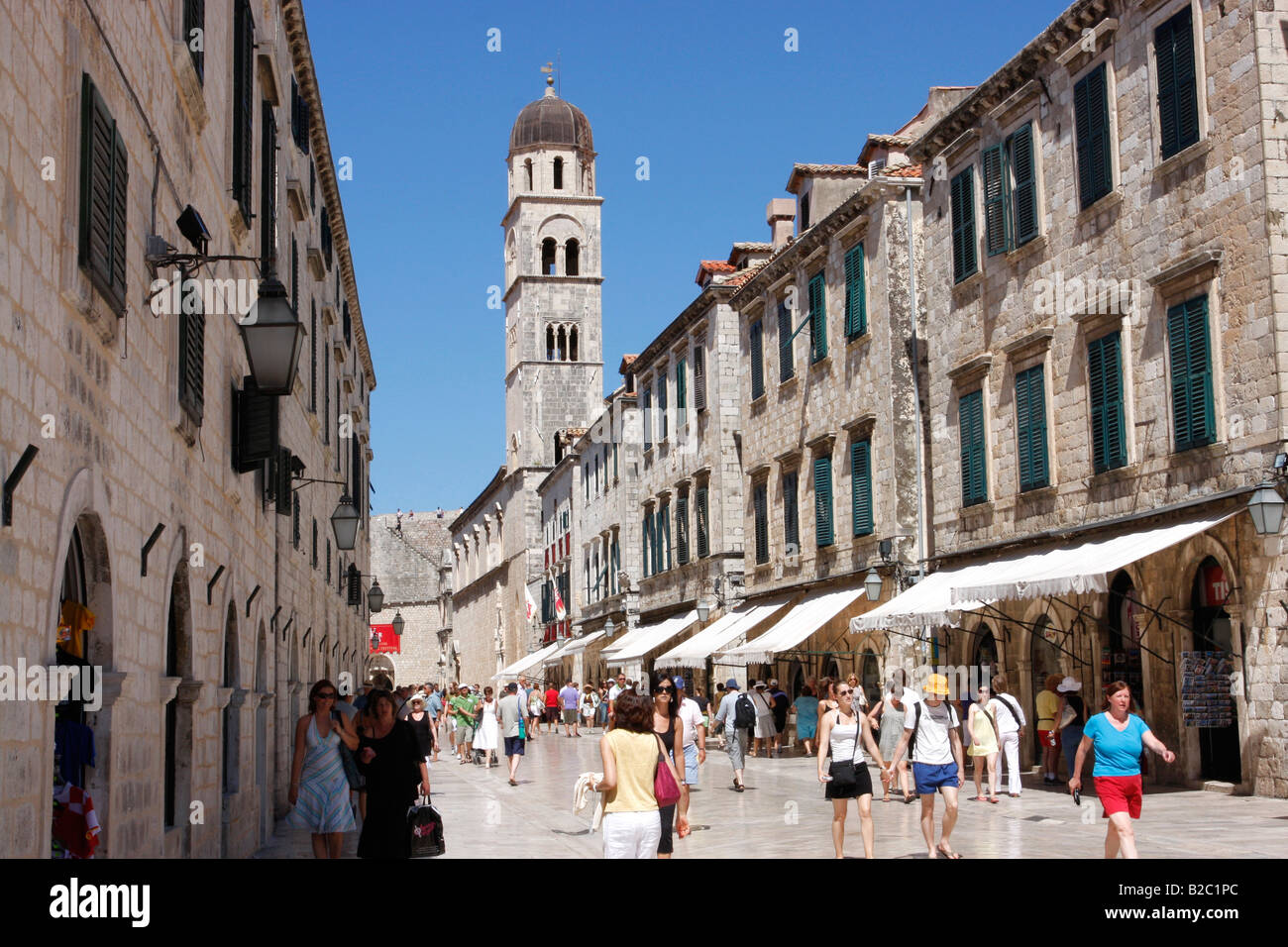 Strada principale a Dubrovnik, Croazia. Foto Stock