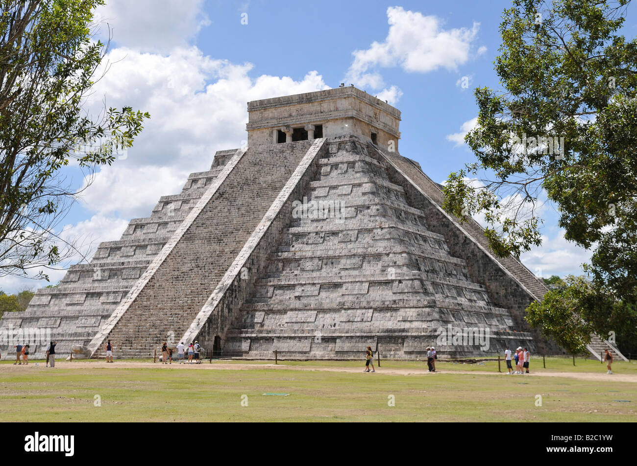Zona Nord, Chichen-itza, nuova meraviglia del mondo, scavi archeologici Maya e Toltec, Penisola dello Yucatan, Messico, Centra Foto Stock