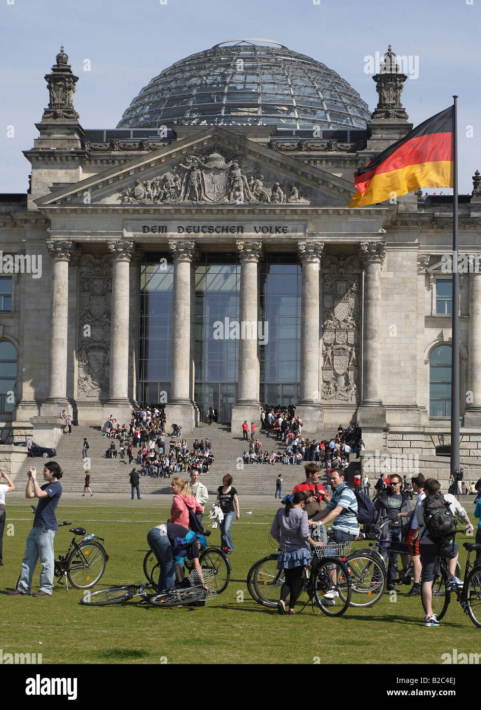 Edificio del Reichstag Regierungsviertel, Berlino, Germania, Europa Foto Stock