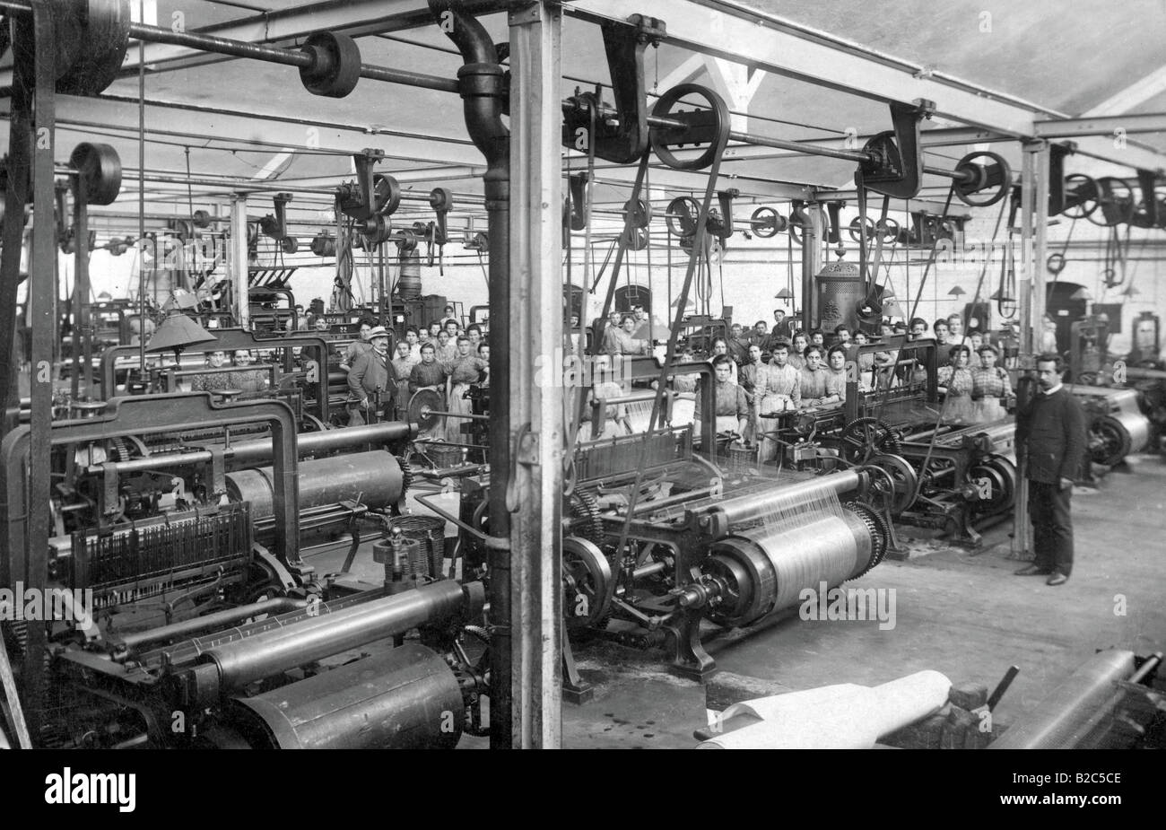 Lavoratori in fabbrica foto storiche, circa 1915 Foto Stock